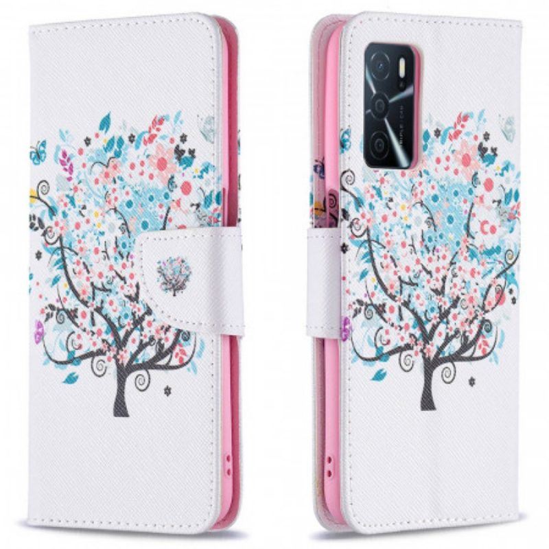 Lederhüllen Für Oppo A16 / A16s Geblümter Baum