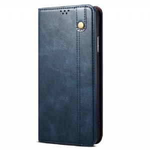 Flip Case Für Realme C55 Gewachstes Kunstleder