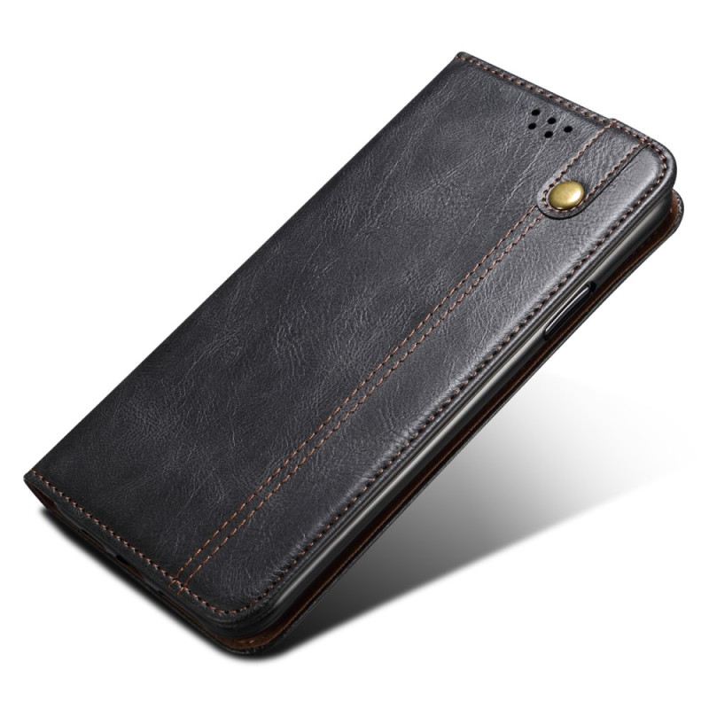 Flip Case Für Realme C55 Gewachstes Kunstleder