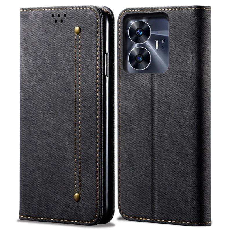 Flip Case Realme C55 Handyhülle Denim-stoff