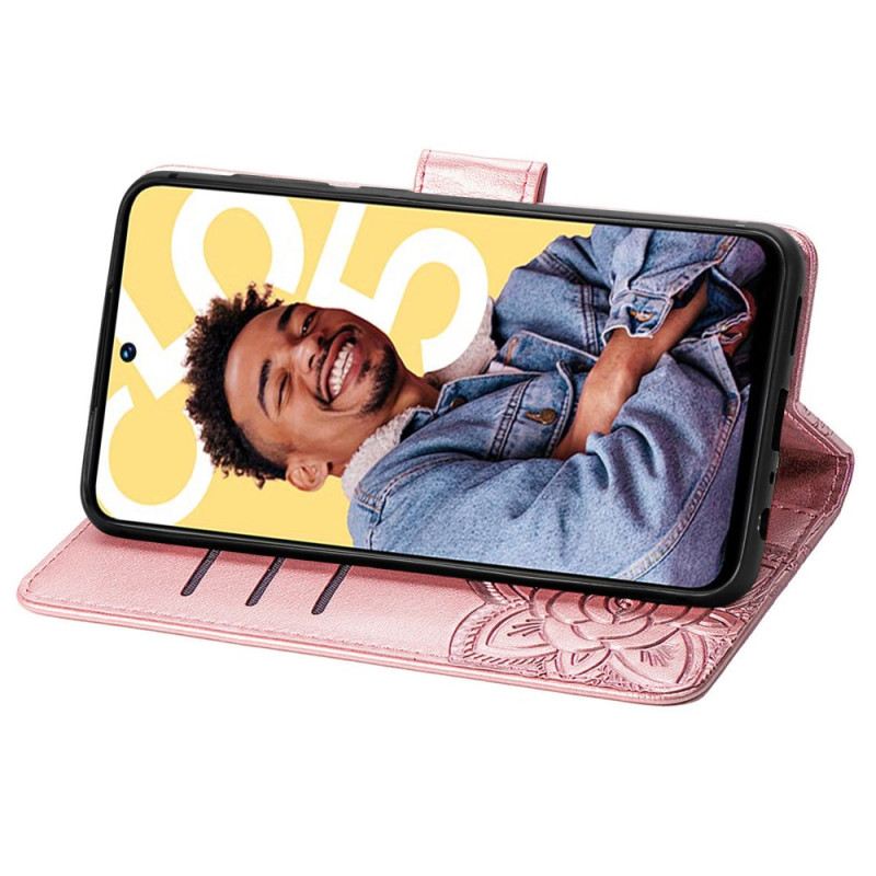 Lederhüllen Für Realme C55 Armband Mit Barockem Schmetterling