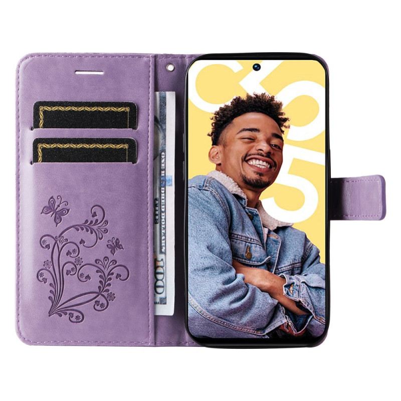 Lederhüllen Für Realme C55 Armband Mit Riesigen Schmetterlingen