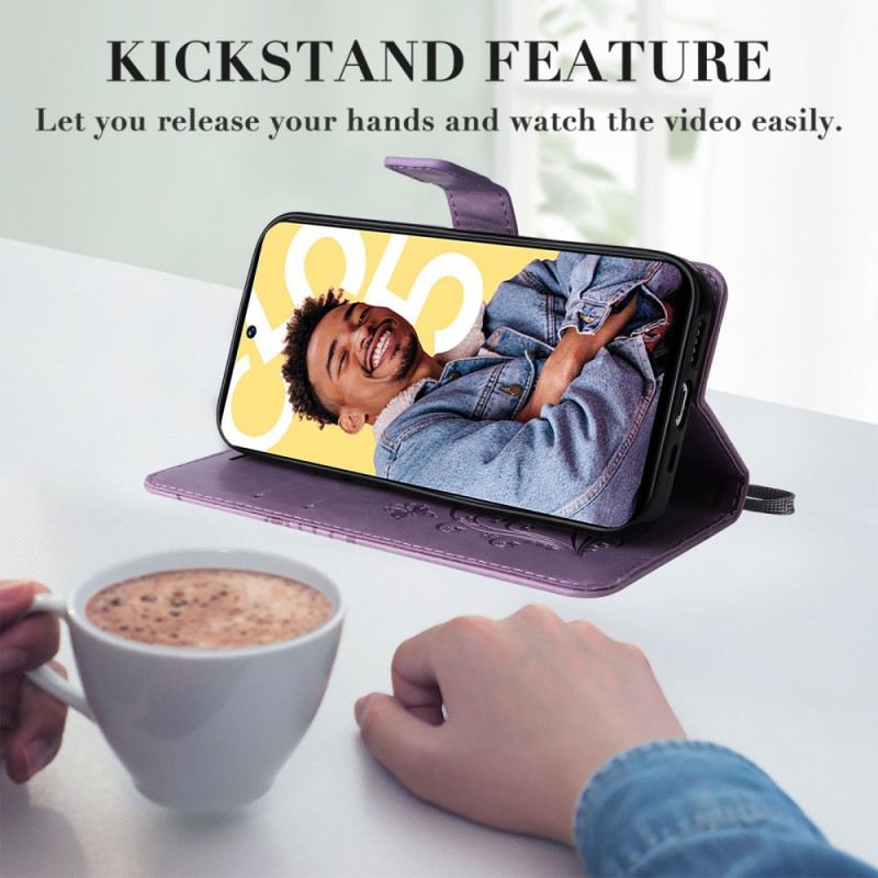 Lederhüllen Für Realme C55 Armband Mit Riesigen Schmetterlingen