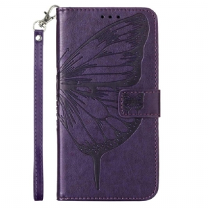 Lederhüllen Für Realme C55 Geldbörse Mit Riemen Und Blumen-schmetterlingsmuster