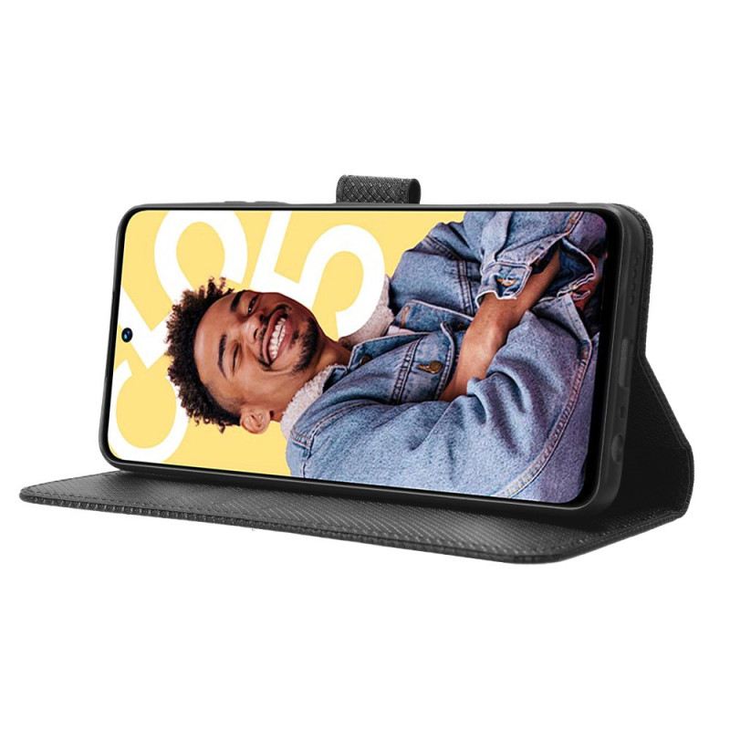 Lederhüllen Für Realme C55 Geldbörse Mit Riemen Und Struktur