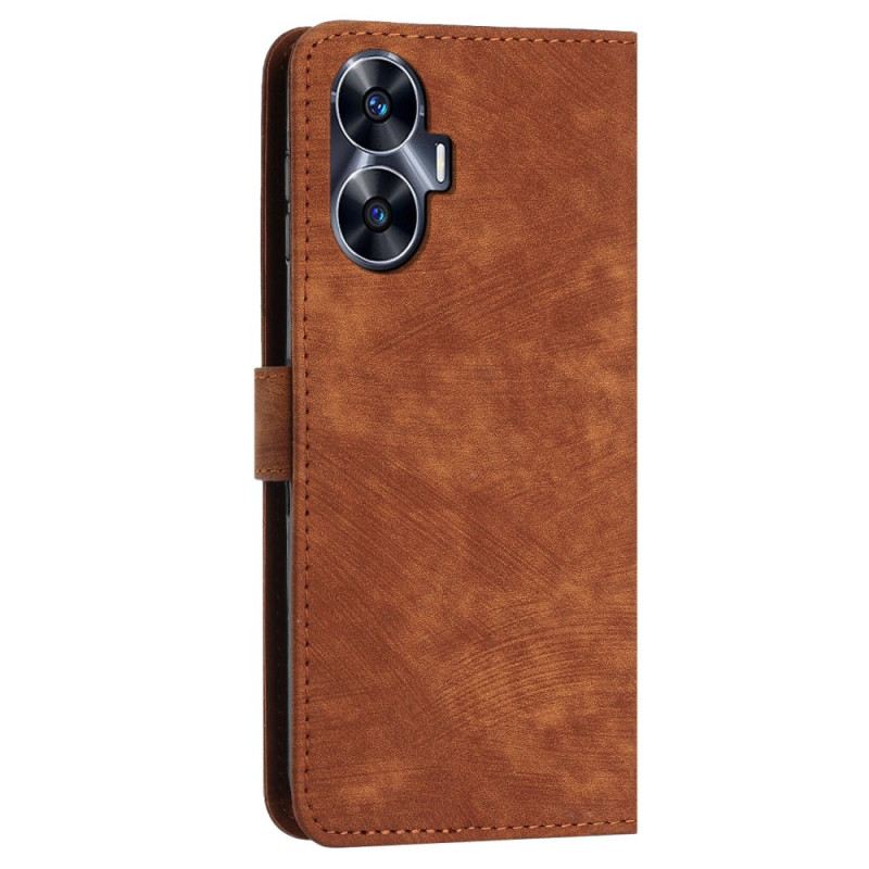 Lederhüllen Für Realme C55 Geometrische Linien Mit Umhängeband