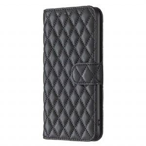 Lederhüllen Für Realme C55 Gesteppte Tasche In Binfen-farbe