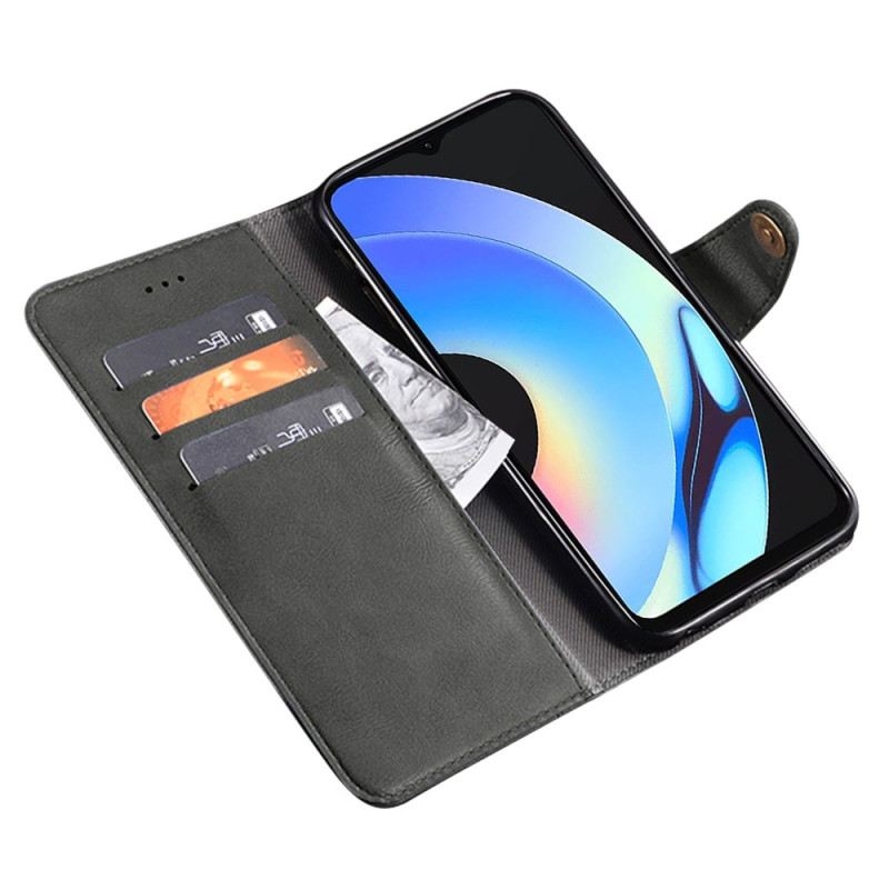 Lederhüllen Für Realme C55 Idewei Goldknöpfe