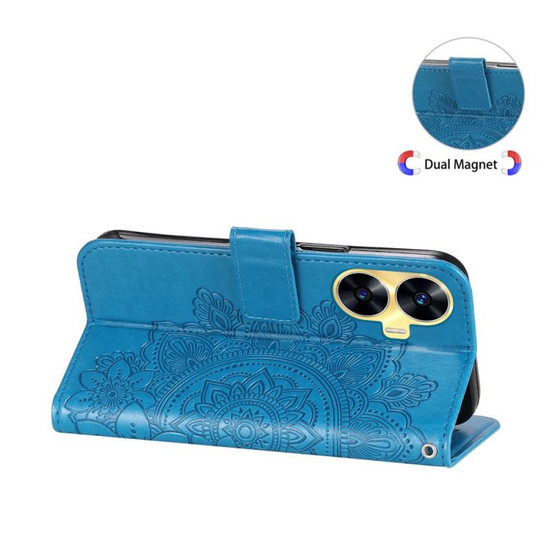 Lederhüllen Realme C55 Armband Mit Blumenmuster