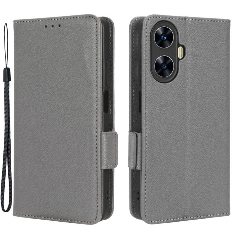 Lederhüllen Realme C55 Handyhülle Schmale Geldbörse Mit Riemen