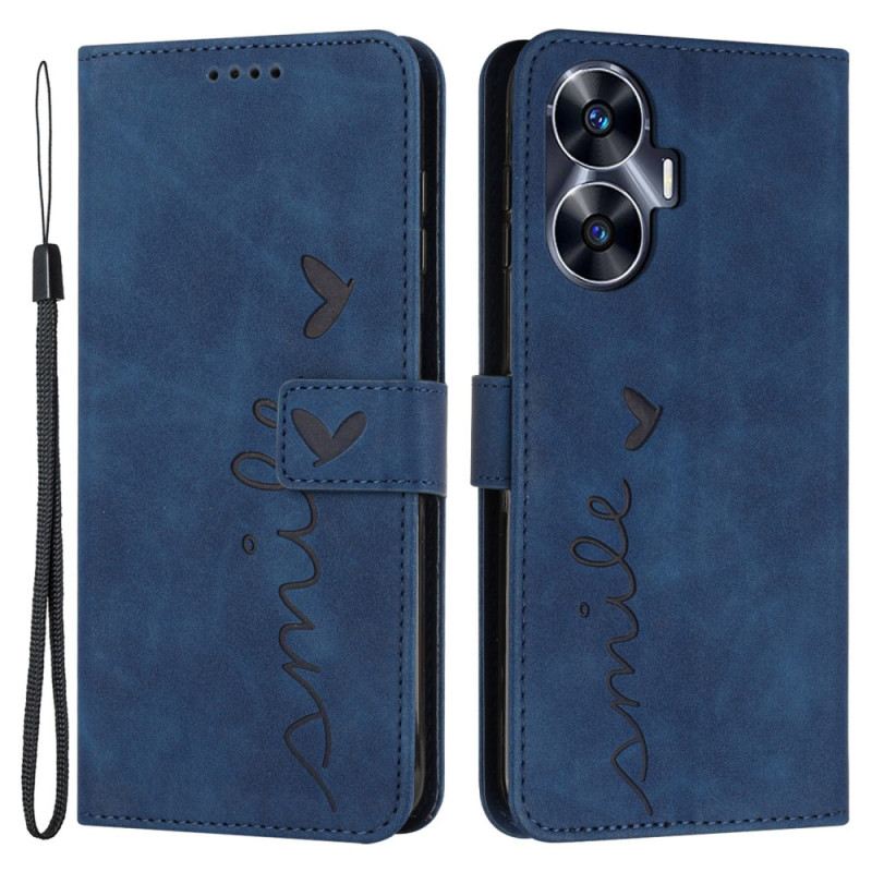 Lederhüllen Realme C55 Lächeln Mit Umhängeband