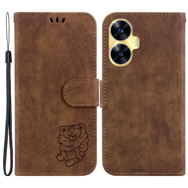 Lederhüllen Realme C55 Niedlicher Tiger