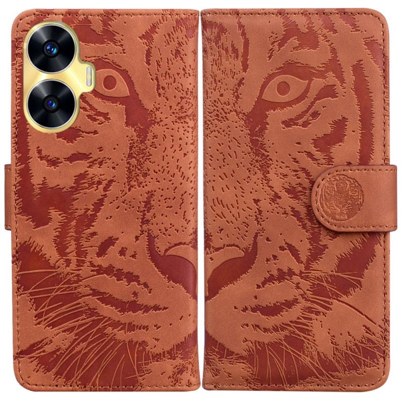 Lederhüllen Realme C55 Tigerprint