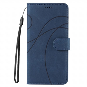 Lederhüllen Realme C55 Wellenlinien Mit Umhängeband