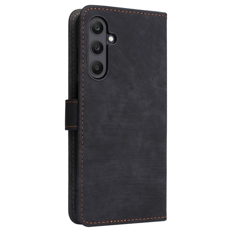 Lederhüllen Samsung Galaxy M55 5g Rfid-blockierender Kartenhalter Und Schlüsselband