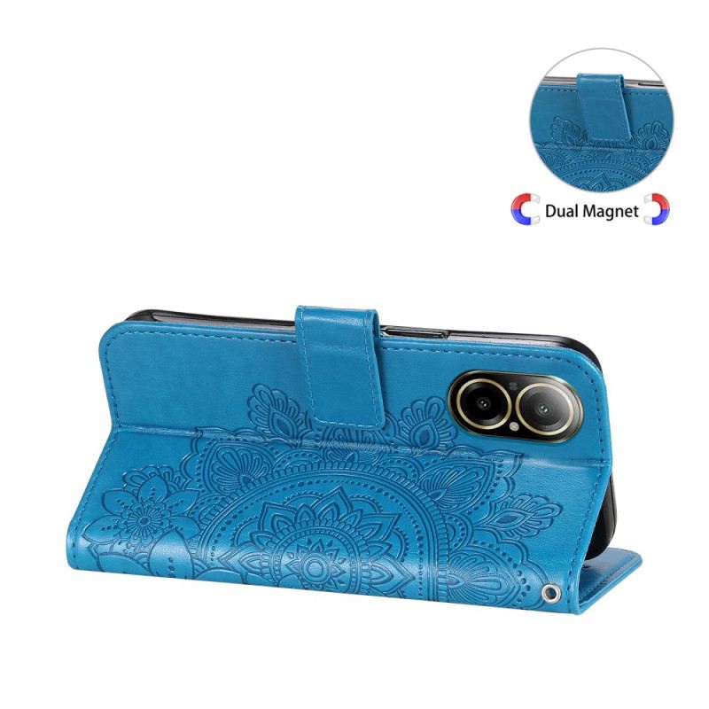 Lederhüllen Für Realme C67 Blumenmuster Mit Riemen