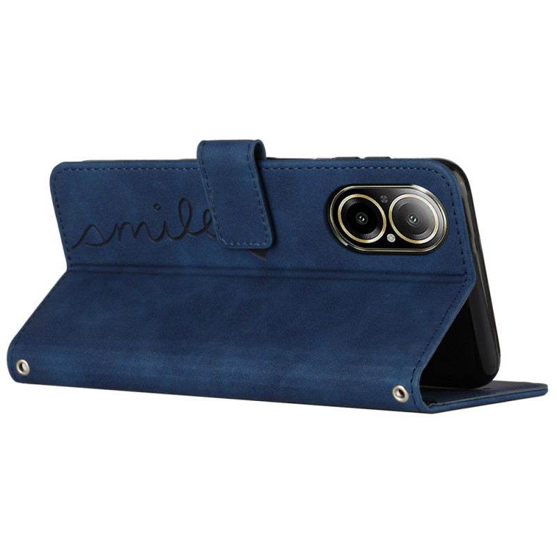 Lederhüllen Realme C67 Handyhülle Smile-wildleder-optik