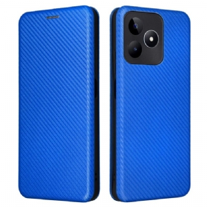 Flip Case Realme C53 Kohlefaser