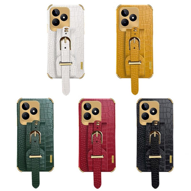 Hülle Realme C53 Armbandhalterung In Krokodiloptik