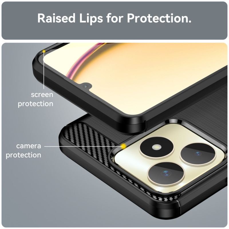 Hülle Realme C53 Handyhülle Gebürstete Kohlefaser