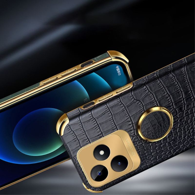 Hülle Realme C53 Ringhalter Mit Krokodilstruktur