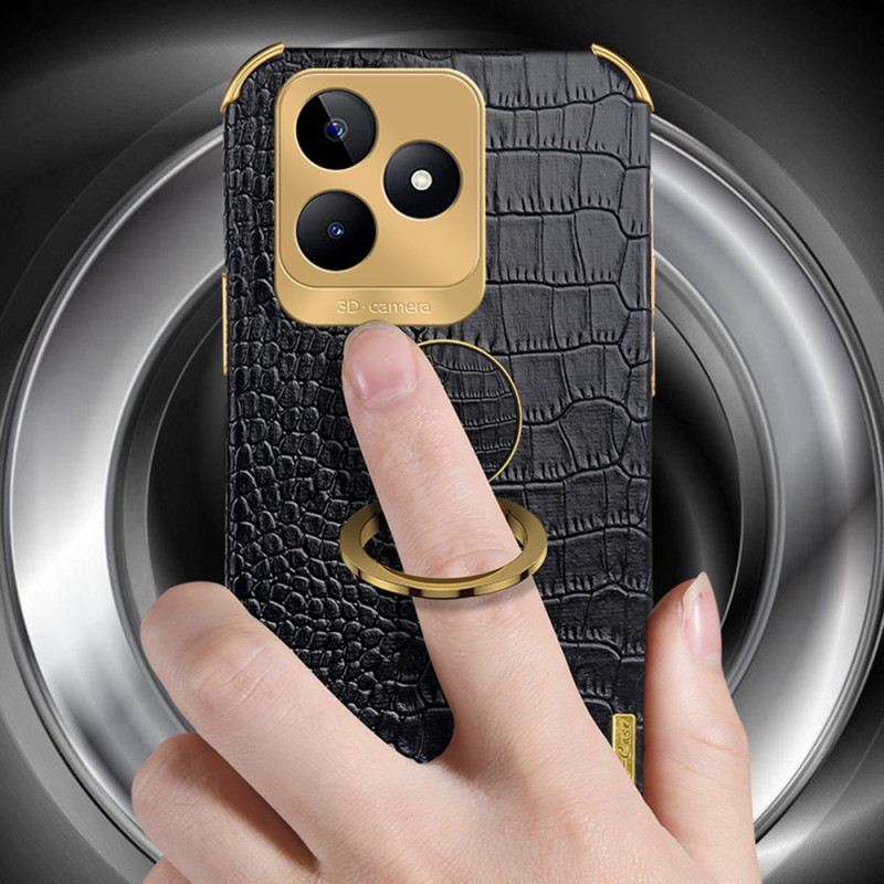 Hülle Realme C53 Ringhalter Mit Krokodilstruktur