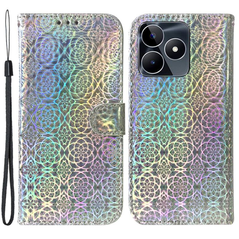 Lederhüllen Für Realme C53 Disco-style Mit Trageband