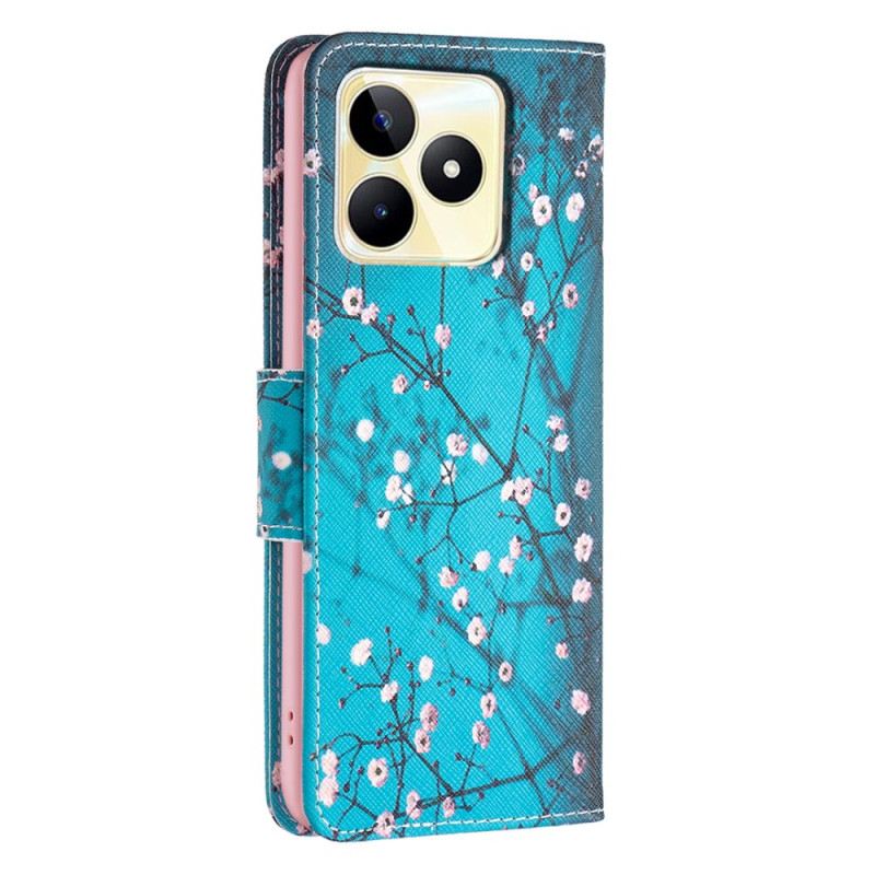 Lederhüllen Realme C53 Handyhülle Pflaumenblüten