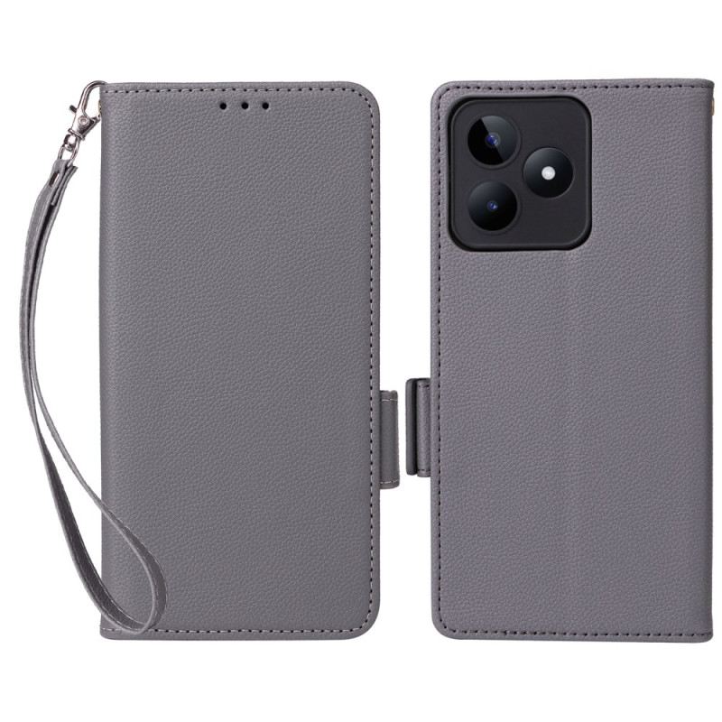 Lederhüllen Realme C53 Handyhülle Ultradünn Mit Trageband