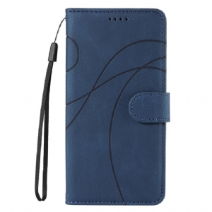 Lederhüllen Realme C53 Handyhülle Wellenlinien