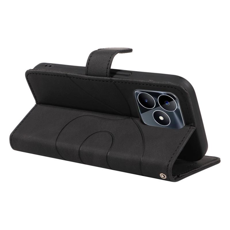 Lederhüllen Realme C53 Handyhülle Wellenlinien