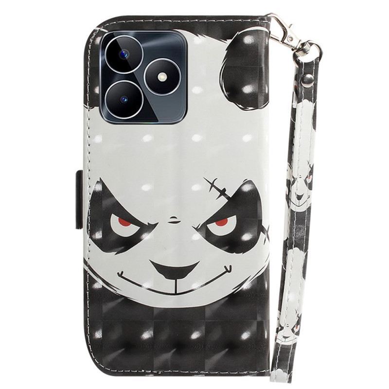 Lederhüllen Realme C53 Handyhülle Wütender Panda
