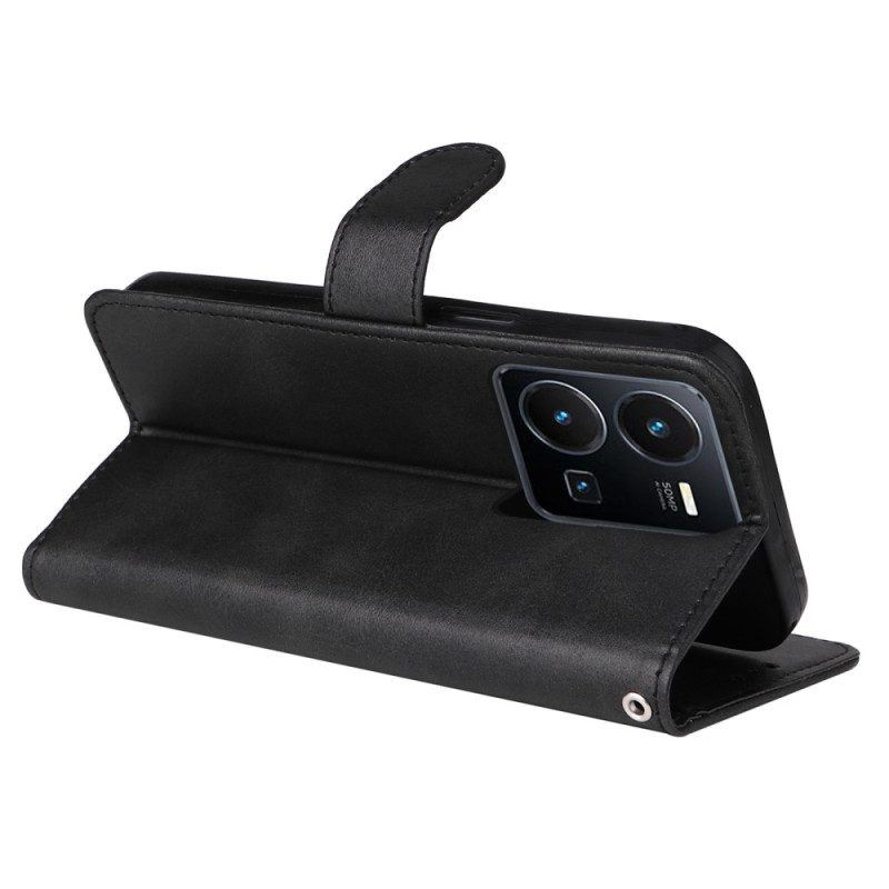 Flip Case Für Vivo Y35 Mit Kordel Schlicht Mit Riemen