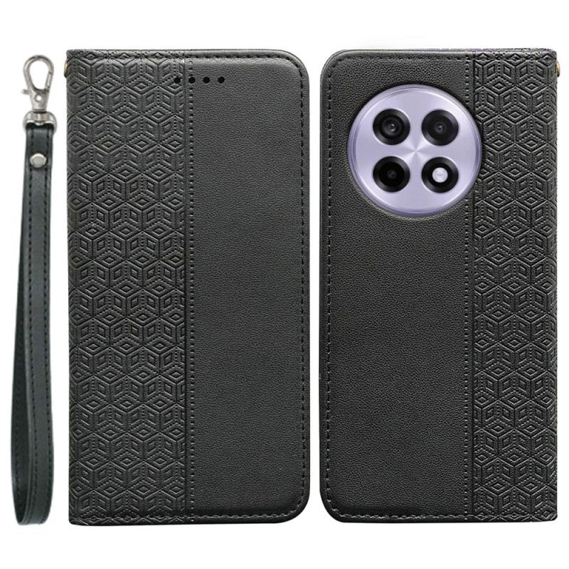 Flip Case Oneplus 13r Geldbörse Mit Riemen Und Karomuster