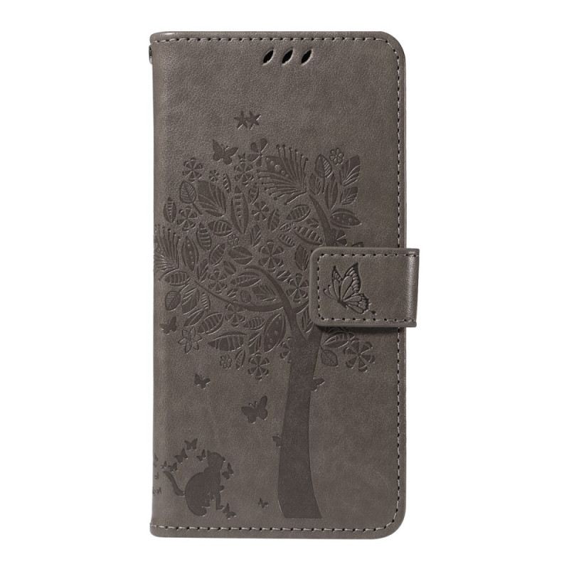 Lederhüllen Für Oneplus 13r Baum Und Katze