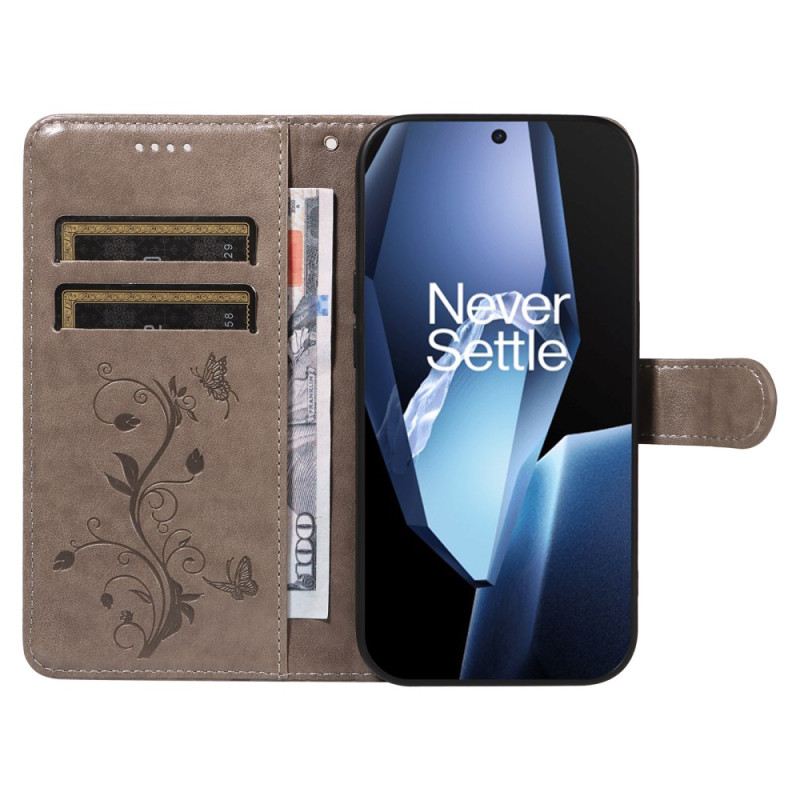 Lederhüllen Oneplus 13r Armband Mit Blumenmuster