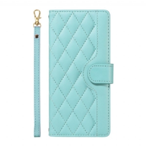 Lederhüllen Oneplus 13r Gesteppt Mit Riemen Und Schulterriemen