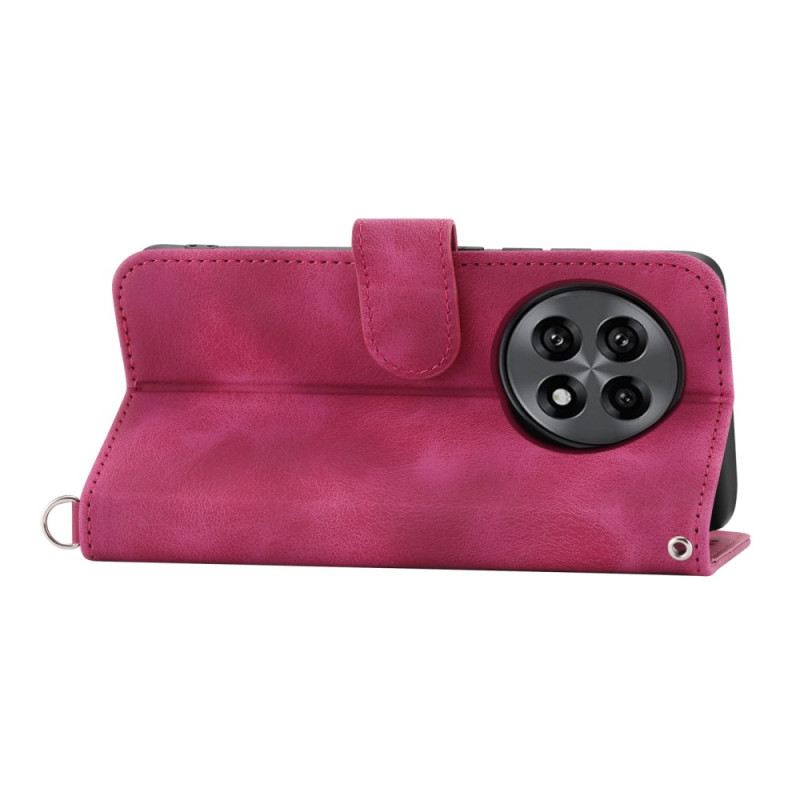 Lederhüllen Oneplus 13r Handyhülle Geldbörse In Wildleder-spitzenoptik Mit Riemen Und Schulterriemen