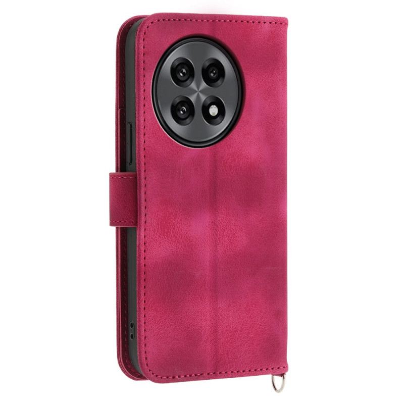 Lederhüllen Oneplus 13r Handyhülle Geldbörse In Wildleder-spitzenoptik Mit Riemen Und Schulterriemen