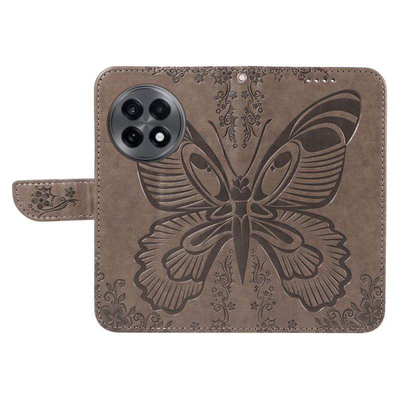 Lederhüllen Oneplus 13r Handyhülle Geldbörse Mit Schmetterlingsdesign Und Riemen