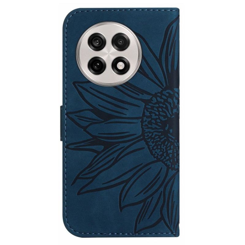 Lederhüllen Oneplus 13r Handyhülle Schultergurt Mit Sonnenblumenmuster