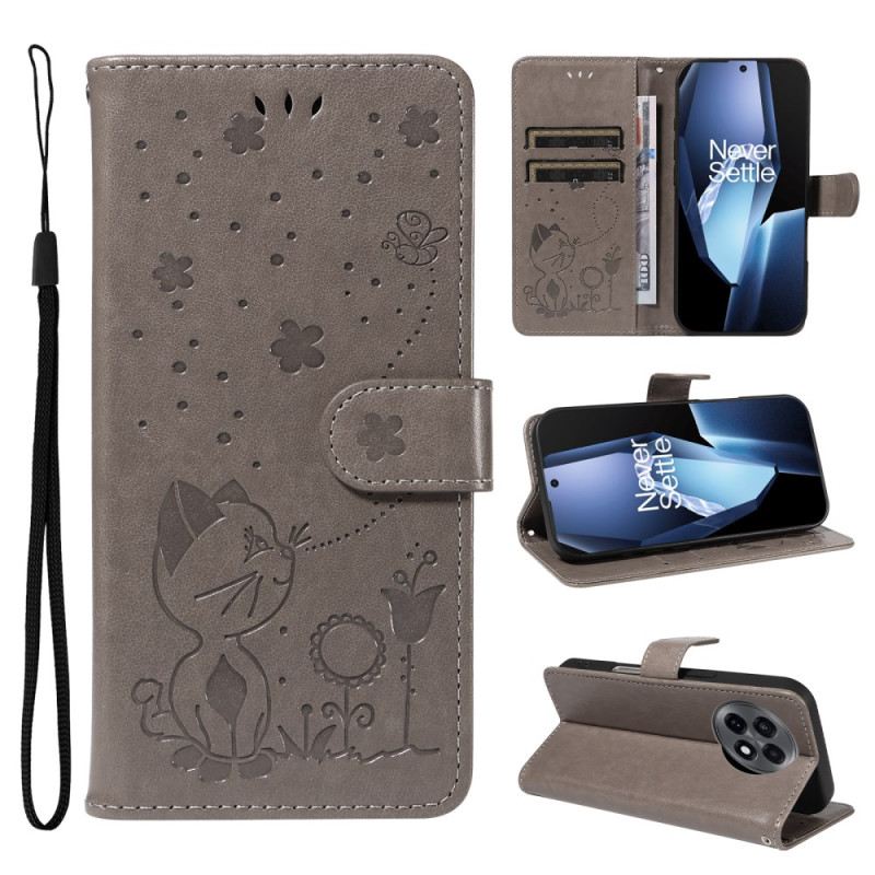 Lederhüllen Oneplus 13r Katze Und Biene