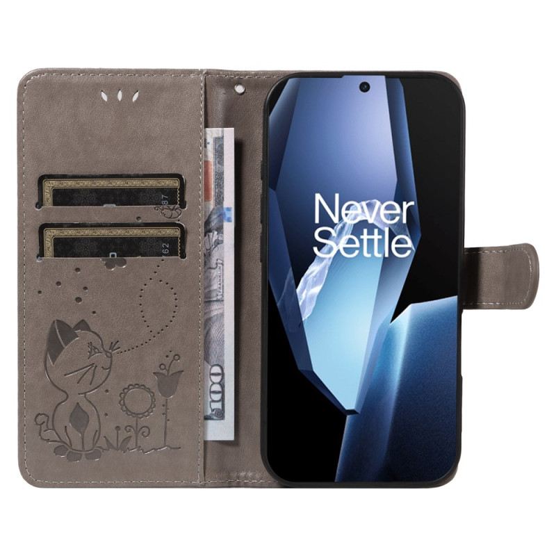 Lederhüllen Oneplus 13r Katze Und Biene