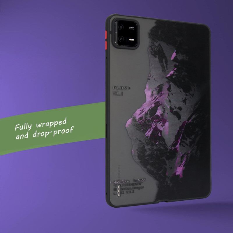 Hülle Xiaomi Pad 6 Pro Lila Verschneite Berge