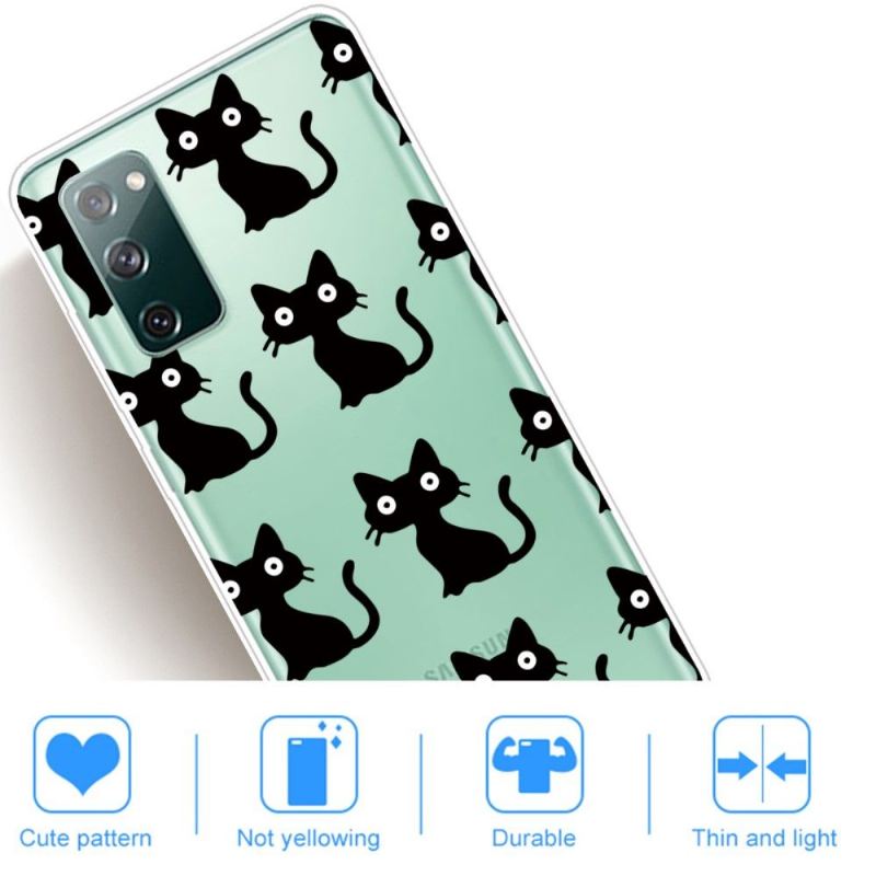 Hülle Für Samsung Galaxy S20 FE Anti-Sturz Schwarze Katzen