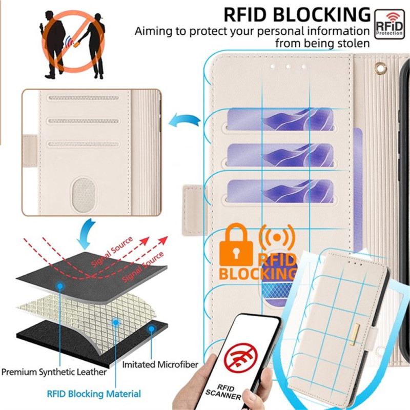 Lederhüllen Realme C71 Rfid-blockierung Und Goldverschluss