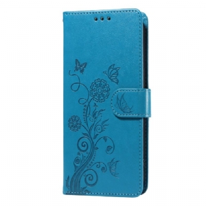 Lederhüllen Realme C71 Schmetterlinge Und Blumen