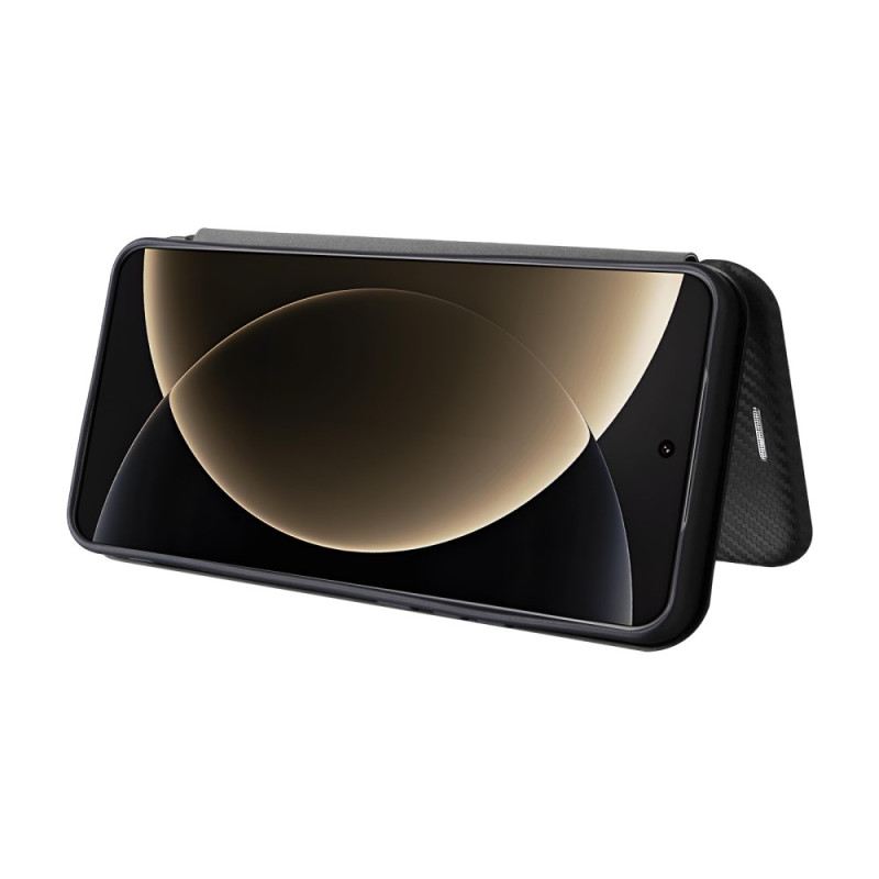 Flip Case Xiaomi 15 Ultra Gebürstete Kohlefaser