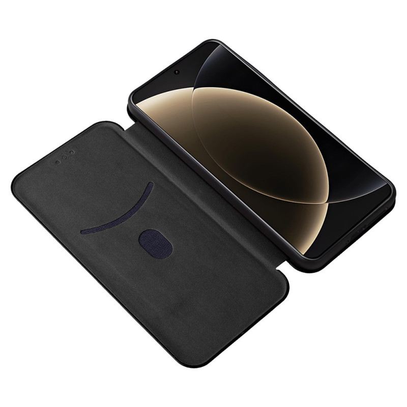 Flip Case Xiaomi 15 Ultra Gebürstete Kohlefaser