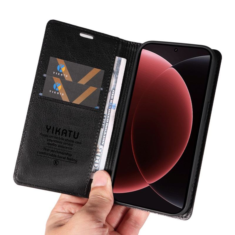 Flip Case Xiaomi 15 Ultra Handyhülle Yikatu Litschi-imitat Leder